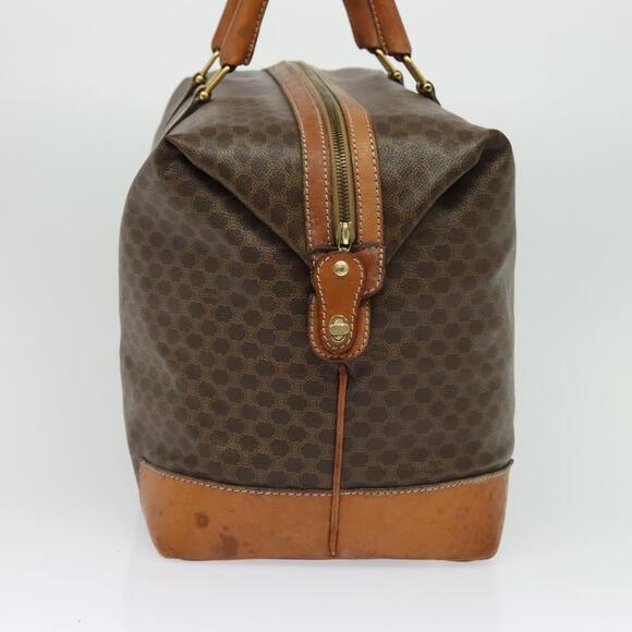 CELINE Macadam Canvas Boston Bag Pvc Leather Brown Gold - Picture 4 of 12